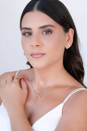 Gargantilha Filho Menina Coração Liso Banhado a Ouro 18K - 45 cm