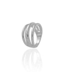 Anel Três Filetes Tamanho 18 Ródio Branco