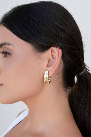 Brinco Argola Orgânica 2.7 cm Banhado a Ouro 18K