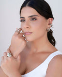 Brinco Argola Orgânica 2.6 cm Ródio Branco