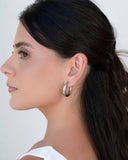 Brinco Argola Lisa 2.8 cm Ródio Branco