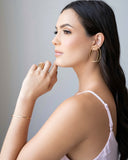 Anel Ajustável Filetes Liso Tamanho M Banhado a Ouro 18K