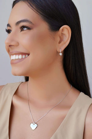 Gargantilha Veneziana Coração Liso Ródio Branco