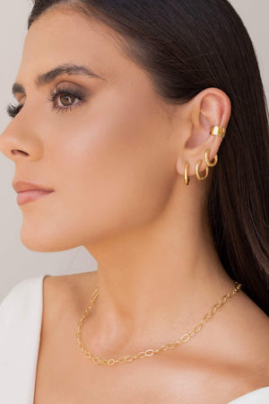 Choker Elos Ovais 5 mm Banhado a Ouro 18K