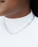 Choker Elos Ovais 7 mm Ródio Branco