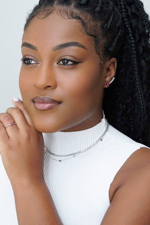 Choker Malha Esteira 3 mm Ródio Branco