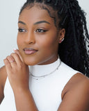 Choker Malha Esteira 3 mm Ródio Branco