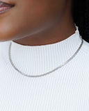 Choker Malha Esteira 3 mm Ródio Branco