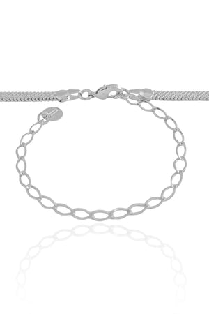 Choker Malha Esteira 3 mm Ródio Branco