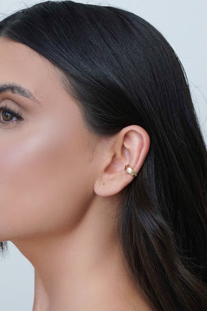 Piercing Detalhado Liso Banhado a Ouro 18K