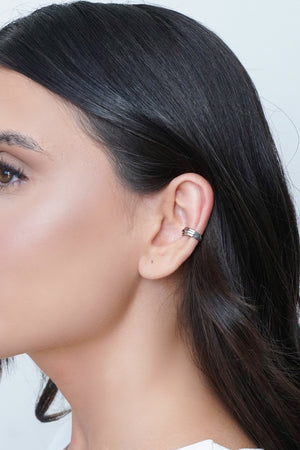 Piercing Detalhado Liso Ródio Branco