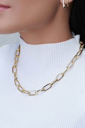 Gargantilha Elos Ovais 9 mm Banhado a Ouro 18K