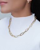 Gargantilha Elos Ovais 9 mm Banhado a Ouro 18K