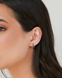 Brinco Argola Click Redonda Achatada Lisa 1.7 cm Ródio Branco