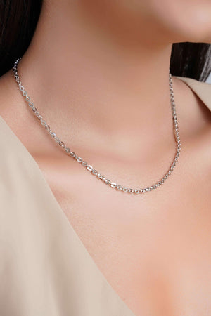 Choker Elos 3 mm Ródio Branco