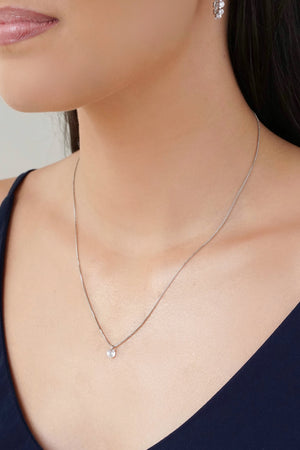 Gargantilha Veneziana Ponto de Luz Ródio Branco