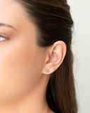 Brinco Ponto de Luz Cravação Inglesa Cristal 4 mm Ródio Branco