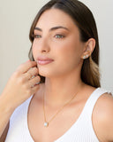 Conjunto Ponto de Luz Cravejado Cristal Banhado a Ouro 18K