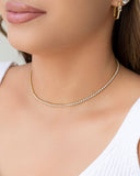 Choker Riviera Cristal 2 mm Banhado a Ouro 18K