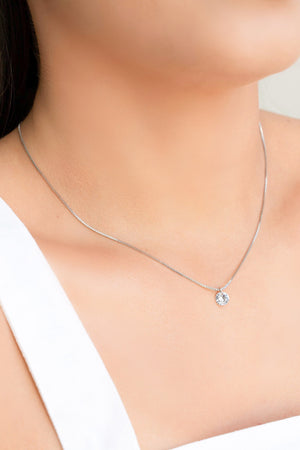 Gargantilha Veneziana Ponto de Luz Ródio Branco