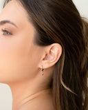 Brinco Argola Click Bolinha Lisa Banhado a Ouro 18K