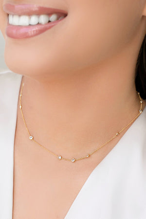 Choker Elos Pontos de Luz Banhado a Ouro 18K