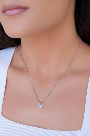 Gargantilha Veneziana Ponto de Luz Cristal Ródio Branco