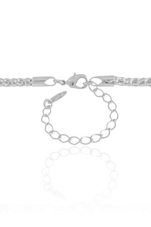 Gargantilha Malha Morango 3 mm Ródio Branco