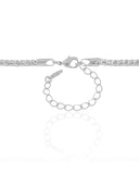 Gargantilha Malha Morango 3 mm Ródio Branco