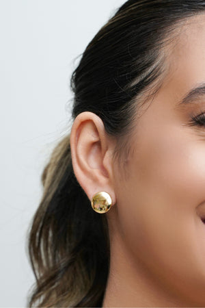 Brinco Redondo Liso 15 mm Banhado a Ouro 18K