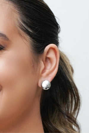 Brinco Redondo Liso 15 mm Ródio Branco