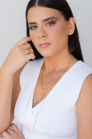 Anel Filetes Bolinhas Pontos de Luz Cristal Tamanho 16 Banhado a Ouro 18K