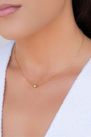 Choker Veneziana Bola Lisa 5 mm Banhado a Ouro 18K