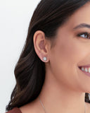 Brinco Redondo Cravejado Cristal Ródio Branco