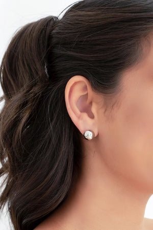 Brinco Bola Lisa 12 mm Ródio Branco