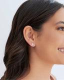 Brinco Pérola Achatada 6 mm Ródio Branco