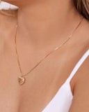 Gargantilha Coração Filho Menina Cristal Banhado a Ouro 18K - 45 cm