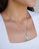 Gargantilha Pingente Espírito Santo Cravejado Zircônia Ródio Branco