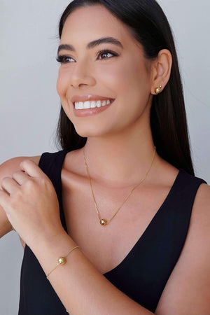 Brinco Bolinha Lisa 4 mm Banhado a Ouro 18K