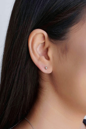 Brinco Bolinha Lisa 4 mm Ródio Branco