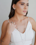 Brinco Redondo Entrelaçado Vazado Ródio Branco