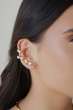 Piercing Orgânico Transversal Banhado a Ouro 18K