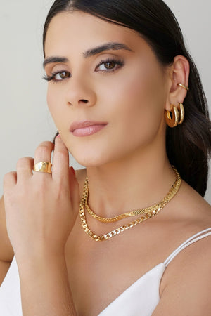 Brinco Argola Click Redonda Lisa 2.7 cm Banhado a Ouro 18K