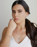 Anel Ajustável Orgânico Vazado Tamanho G Ródio Branco