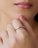 Anel Ajustável Liso Tamanho G Ródio Branco