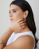 Ear Cuff Triângulos Lisos Ródio Branco