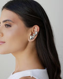 Ear Cuff Triângulos Lisos Ródio Branco