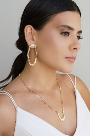 Brinco Orgânico Grumet Banhado a Ouro 18K