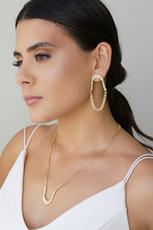 Gargantilha Elos Grumet Pingente Orgânico Banhado a Ouro 18K