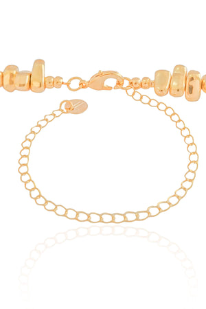 Choker Cascalhos Lisos Banhado a Ouro 18K